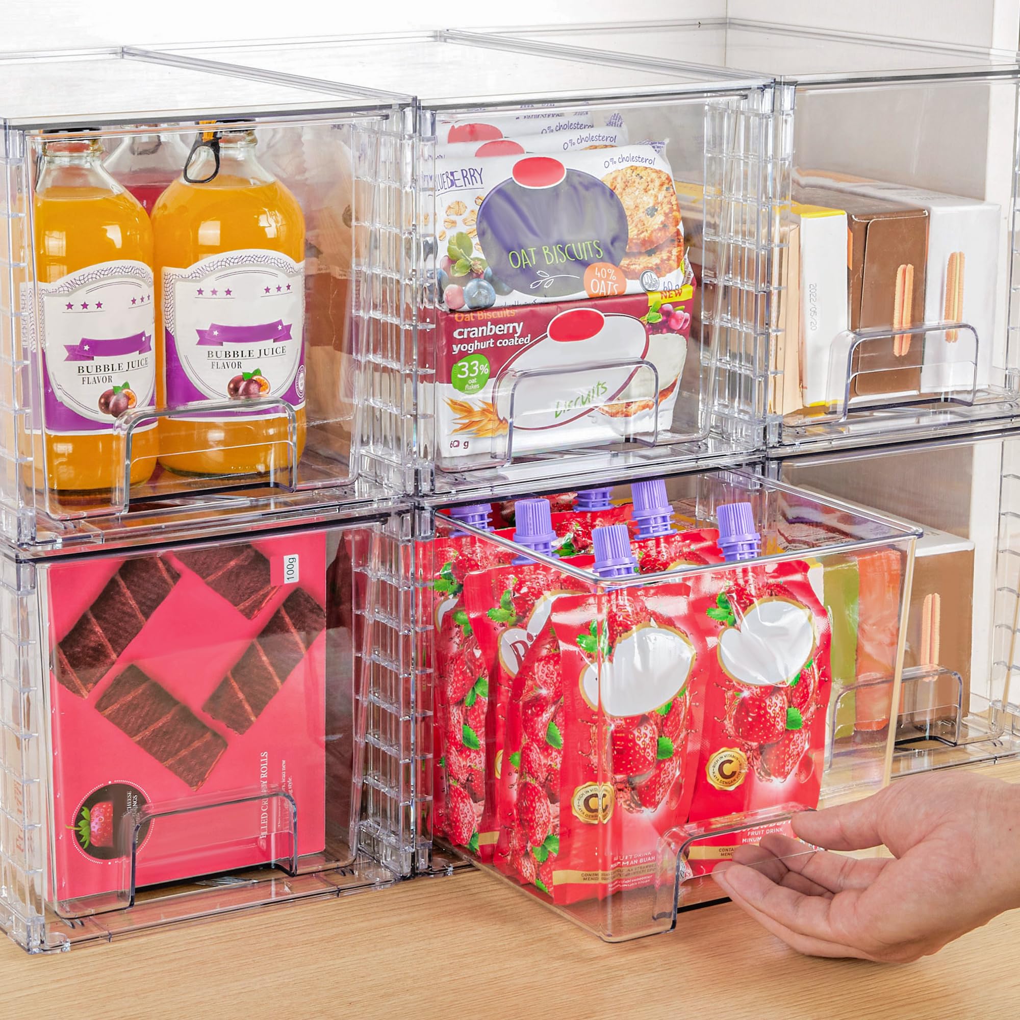 Vtopmart 4 Pack Clear Stackable Storage Drawers